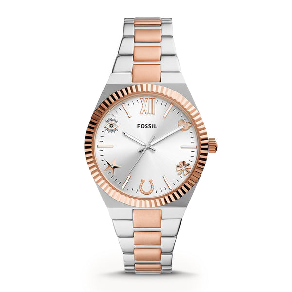Fossil Women Scarlette Three-Hand Two-Tone Stainless Steel Watch ES5261