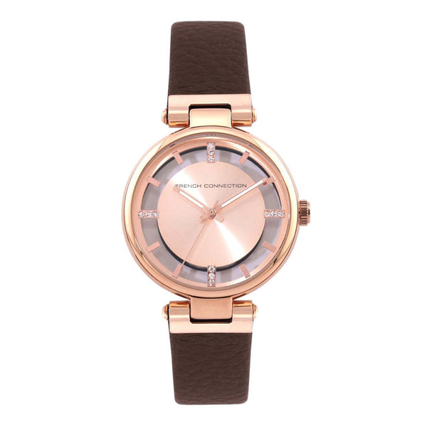 French Connection Women's Brown Leather Watch FC148BR