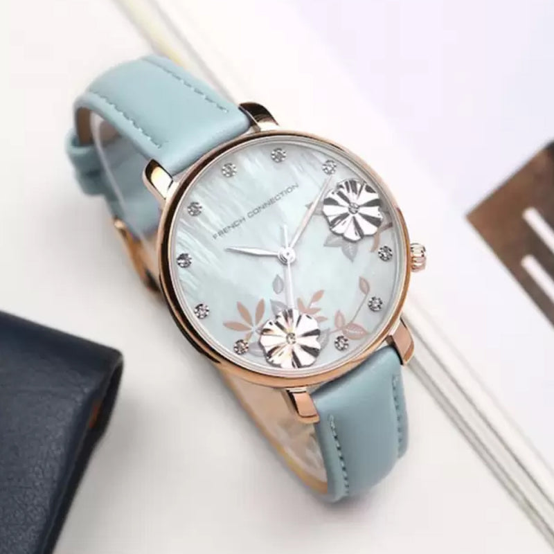 French Connection Women's Blue Leather Watch FC21LU
