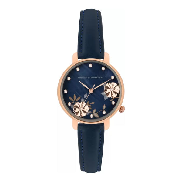 French Connection Women's Navy Blue Leather Watch FC21U