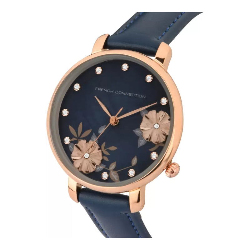 French Connection Women's Navy Blue Leather Watch FC21U