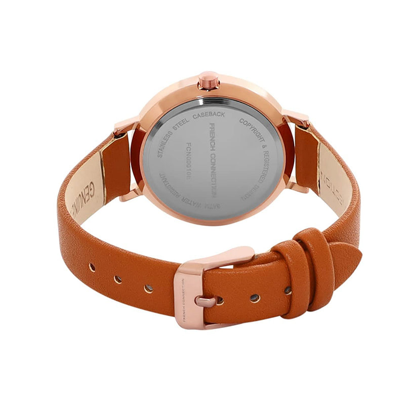 French Connection Analog Brown Leather Women's Watch FCN00010E