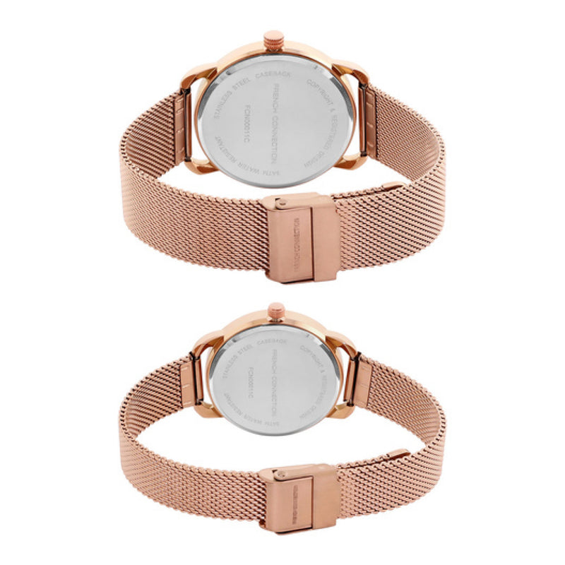 French Connection Couple Set Analog Rose Gold Watch FCN00011C