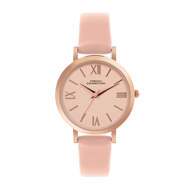 French Connection Women's Analog Pink Leather Watch FCN00037D