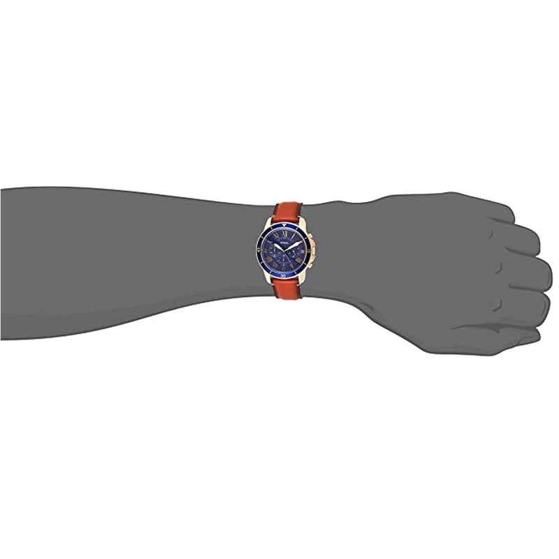 Townsman 44mm chronograph navy clearance leather watch