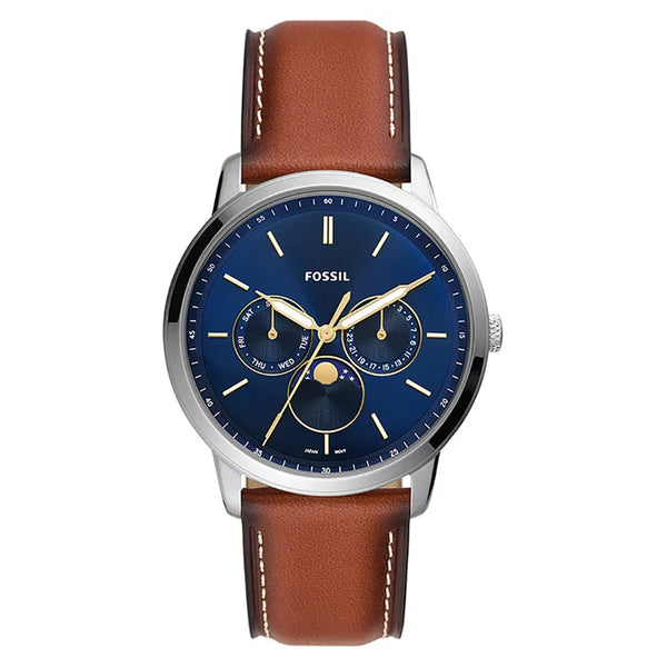 Fossil Men Neutra Moonphase Multifunction Brown Eco Leather Watch FS5903