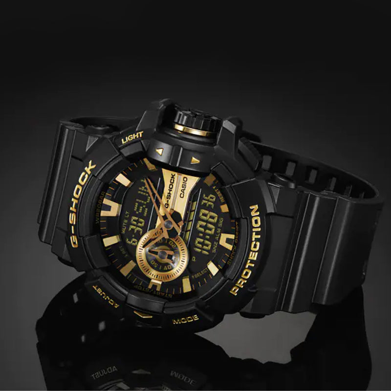 G-Shock Men's Analog-Digital Black & Gold Watch GA-400GB-1A9DR