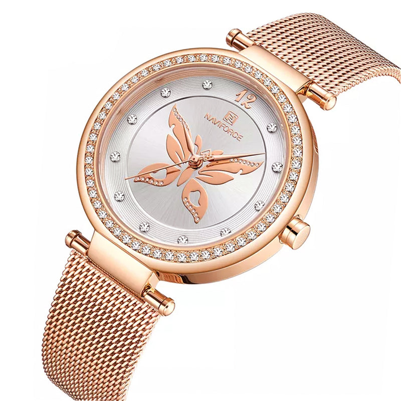 Elegant butterfly gold discount watch