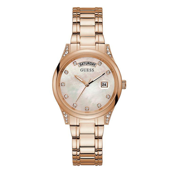 Guess Rose Gold Tone Case Rose Gold Tone Stainless Steel Watch GW0047L2