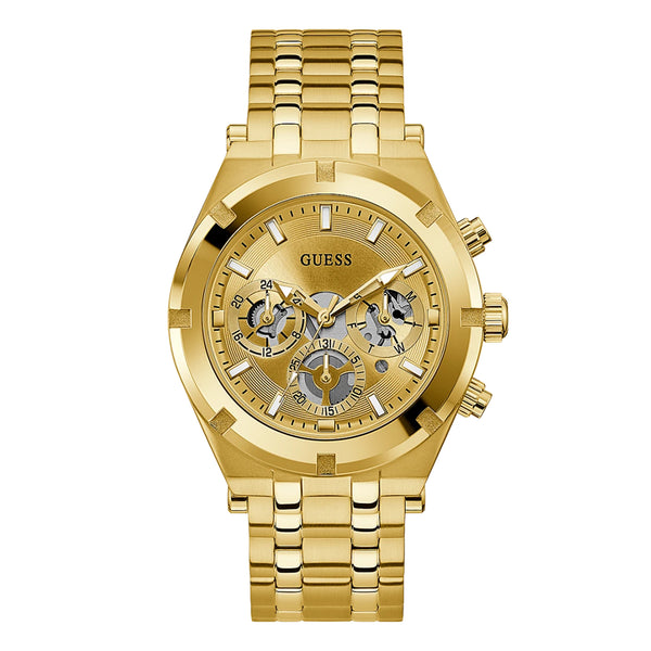 Guess Gold Tone Case Gold Tone Stainless Steel Watch GW0260G4