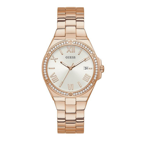 Guess Women's Rose Gold Tone Case Rose Gold Tone Stainless Steel Watch GW0286L3