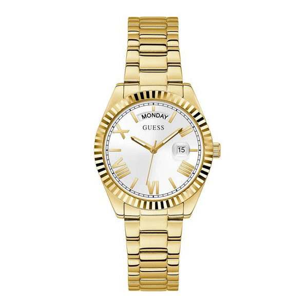 Guess Gold Tone Case Gold Tone Stainless Steel Watch GW0308L2