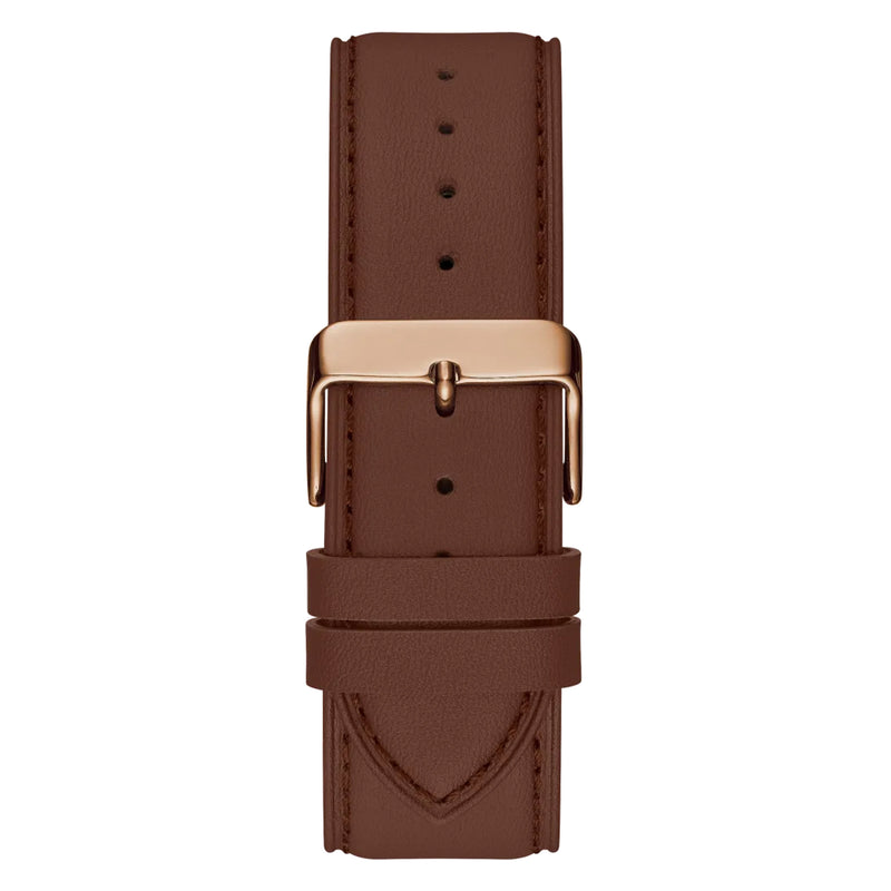 Guess Men’s Eco-Friendly Brown Leather Recycled Ultra Suede Strap Watch GW0353G2