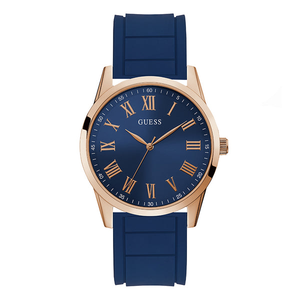 Guess Men's Smooth Blue Silicone Strap Watch GW0362G2