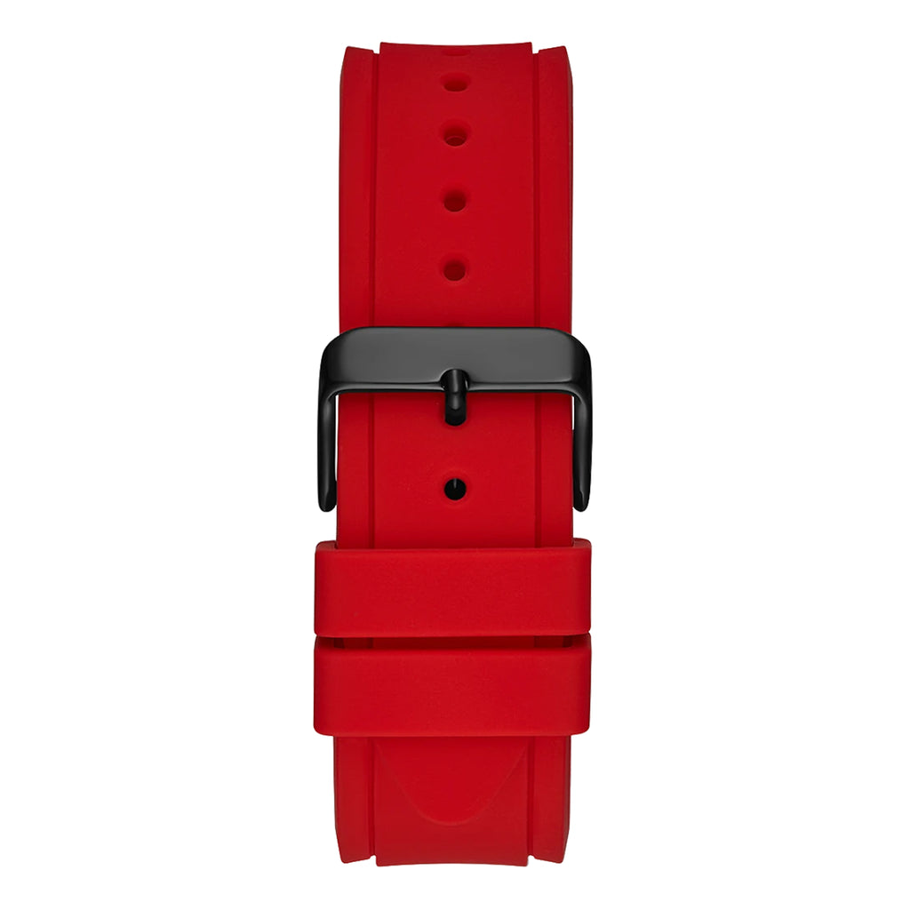Black Silicone Guess Men\'s Red Watch GW0362G4 Case