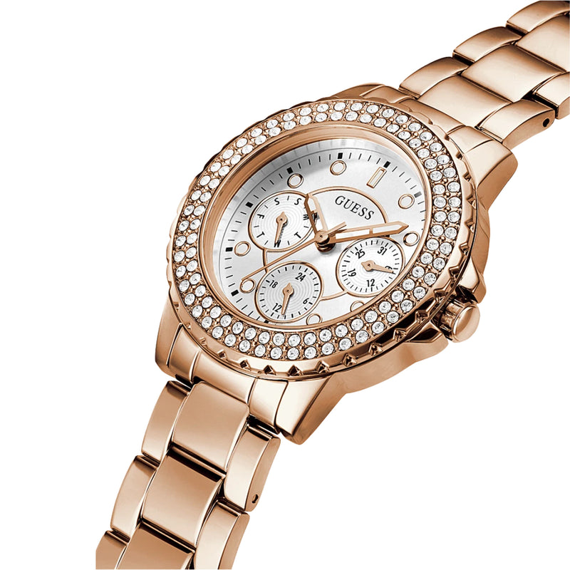 Guess Women Rose Gold Tone Case Rose Gold Tone Stainless Steel Watch GW0410L3