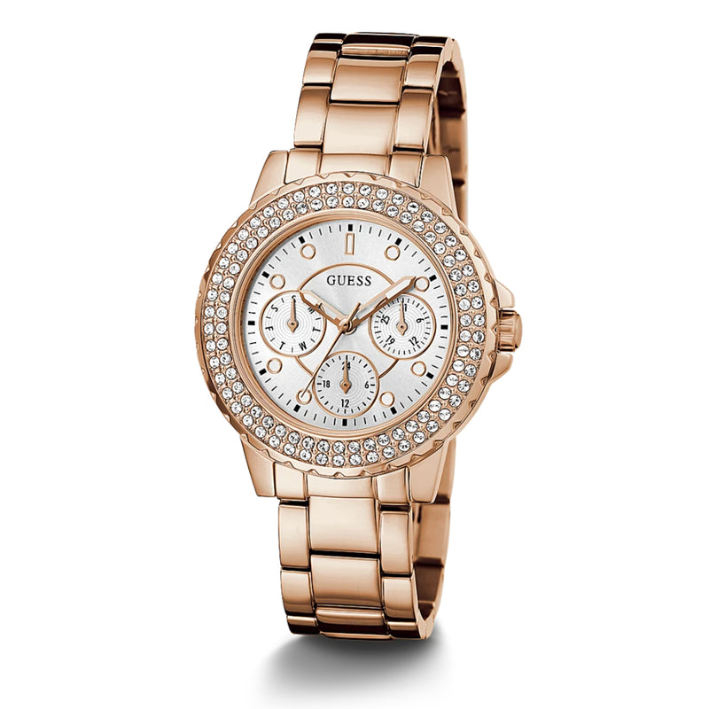 Guess Women Rose Gold Tone Case Rose Gold Tone Stainless Steel Watch GW0410L3