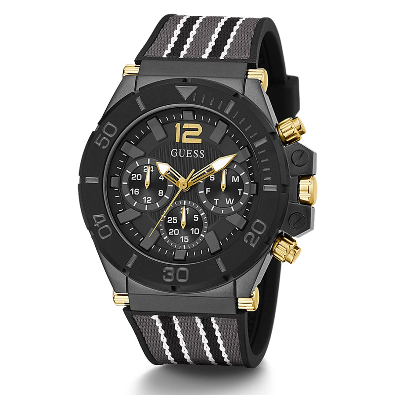 Guess Eco-Friendly Gunmetal And Black G Watch Bio-Based Recyclable And