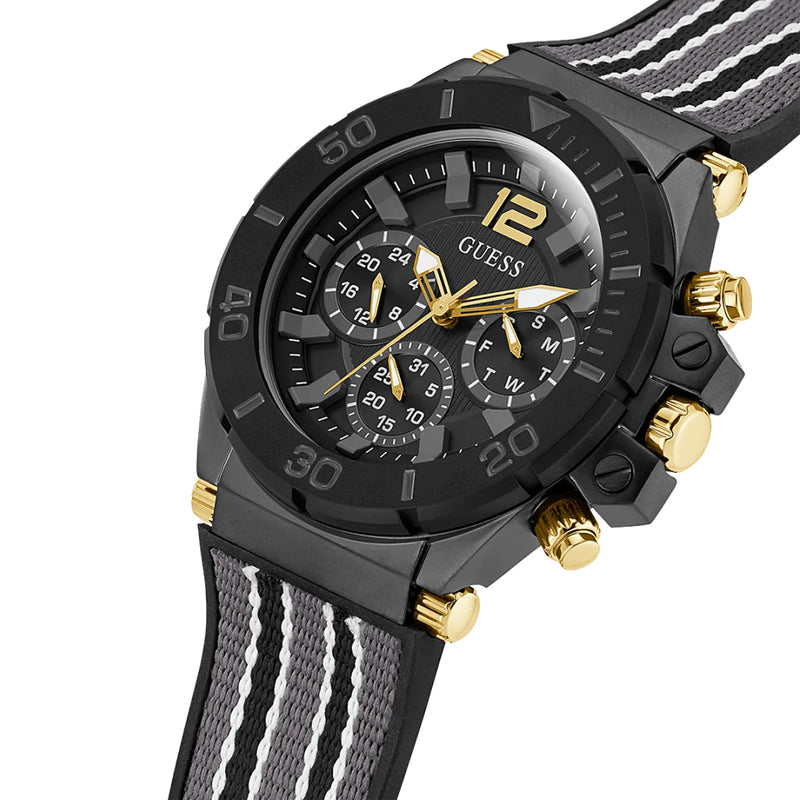 Guess Eco-Friendly Gunmetal And Black And Bio-Based Watch G Recyclable