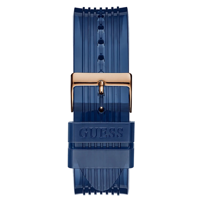 Guess Mens Eco-Friendly Rose Gold And Blue Bio-Based Watch GW0425G3