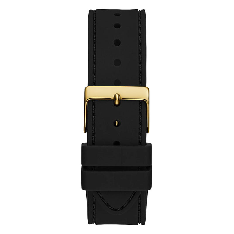 Guess Women Gold Tone Case Black Silicone Watch GW0439L2