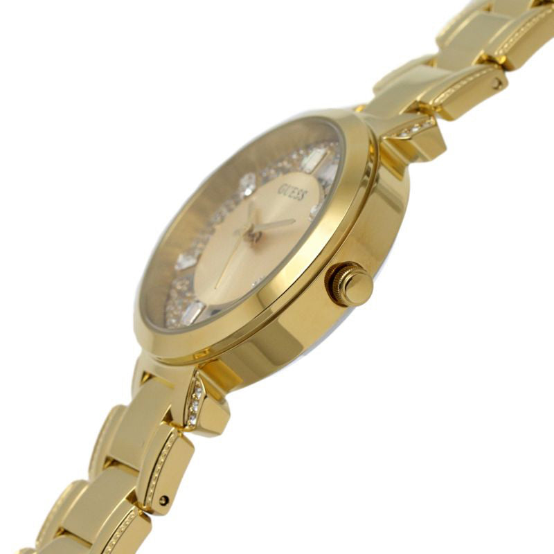 Guess Ladies Crystal Clear Gold Stainless Steel Watch GW0470L2