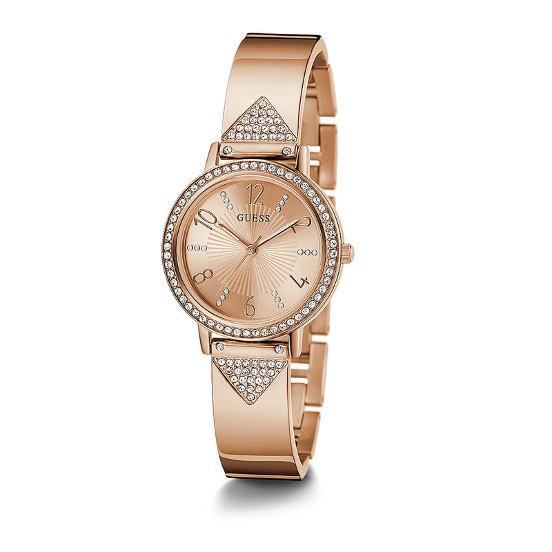 Guess Rose Gold Tone Case Rose Gold Tone Stainless Steel Watch GW0474L3