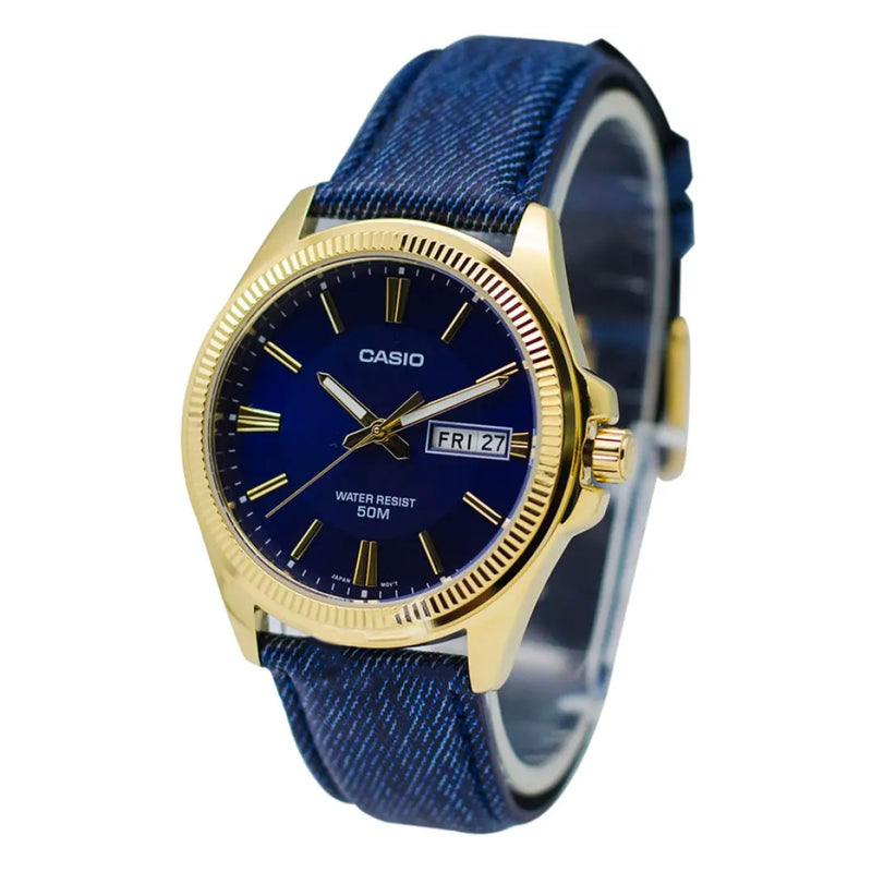 Casio LTP-E111GBL-2AVDF Blue Dial Leather Band Analog Enticer Women's Watch