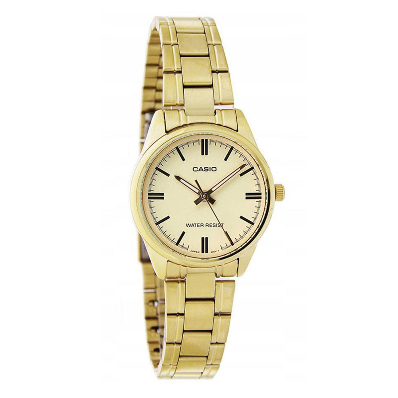 CASIO Women's Analog Champagne Dial Watch - LTP-V005G-9A