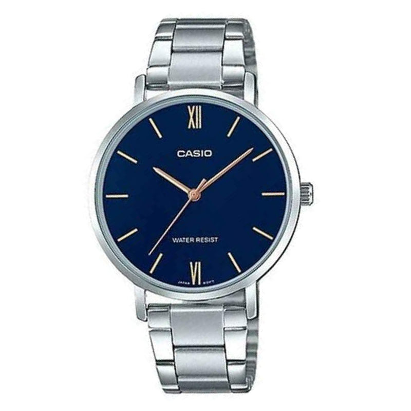 Casio Women's Quartz Watch, Analog Display and Stainless Steel Strap LTP-VT01D-2BUDF