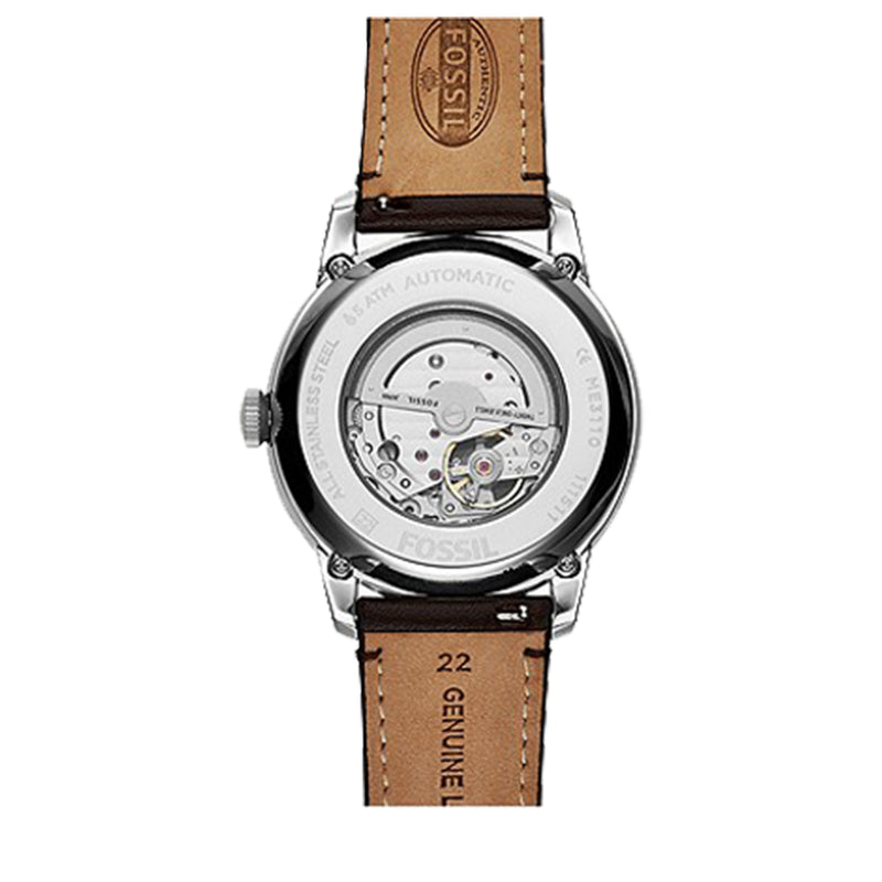 Fossil Men Townsman Automatic Brown Leather Watch ME3110
