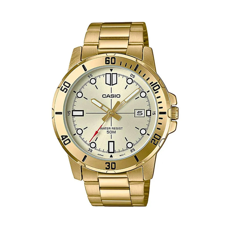 Casio Men's Enticer Gold Stainless Steel Analog Watch MTP-VD01G-9EVUDF