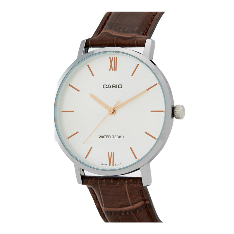 Casio Men's Classic Leather Strap Analog Watch MTP-VT01L-7B2UDF