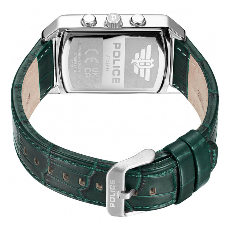 Police Saleve Men’s Green Leather Band Watch PEWJF2204805