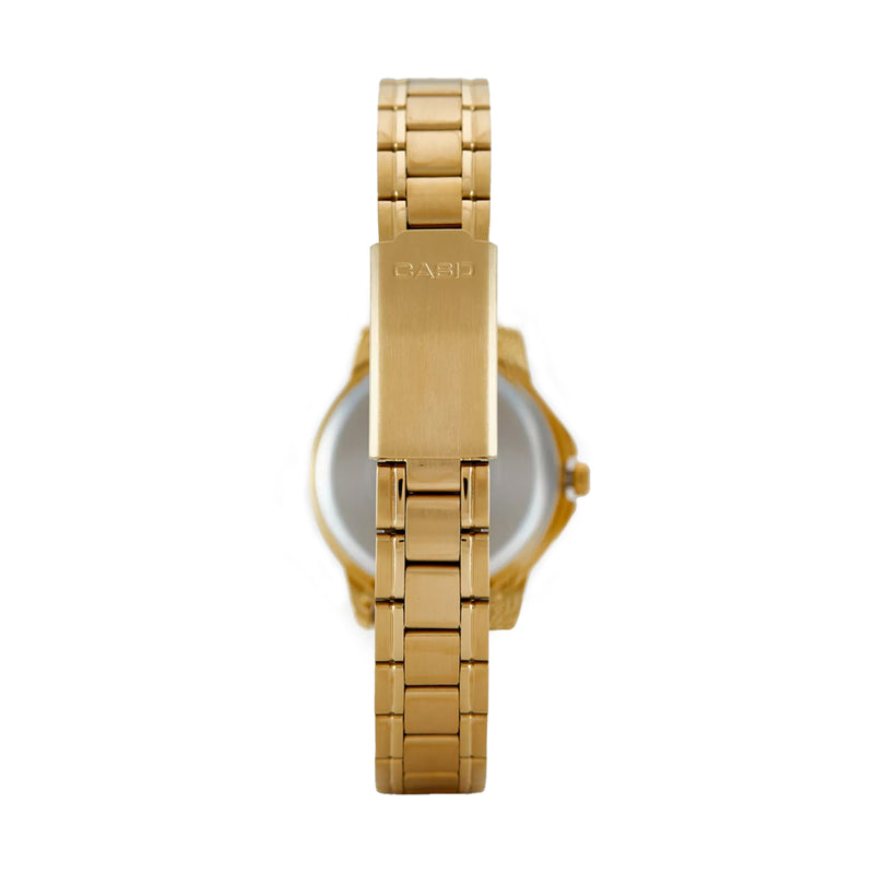 Casio Women's Gold Analog Metal Strap Watch LTP-V004G-9BUDF