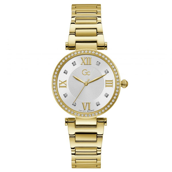 GC Women’s Crystal Mid Size Metal Yellow Gold Tone Watch Y64003L1MF